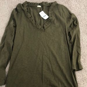 J.Crew ruffle v-neck t-shirt